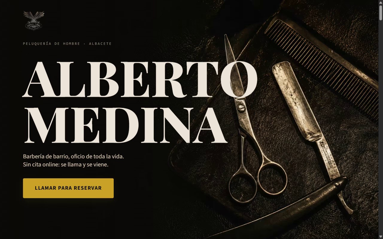 Captura de la web de ALBERTO MEDINA