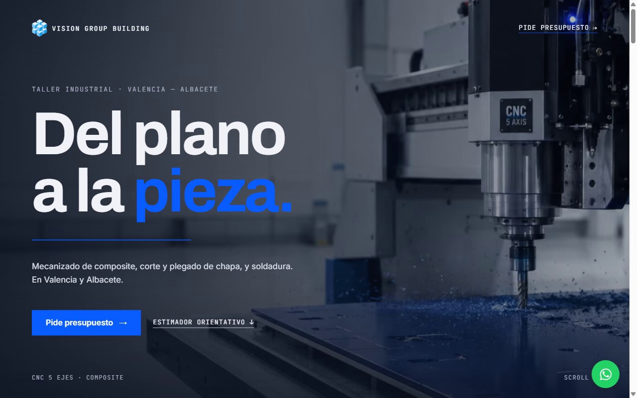 Captura de la web de VISION GROUP BUILDING